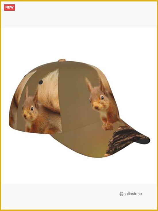 Squirrel Animal Snapback Cap Baseball Hat Adjustable Sun Hat main image 6